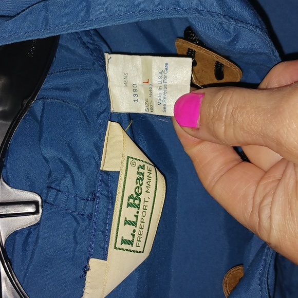 Vintage LL Bean 2-piece half zip windbreaker rain suit jogging pants - L - blue - Picture 2 of 16